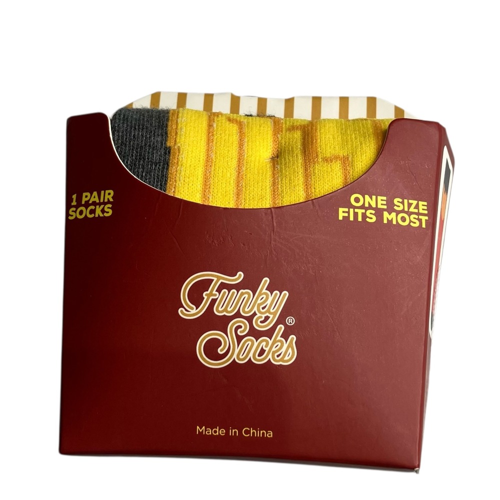 Funky Socks 1 Pair‎ One Size Fits Most Novelty Socks Gag Retro French Fries
